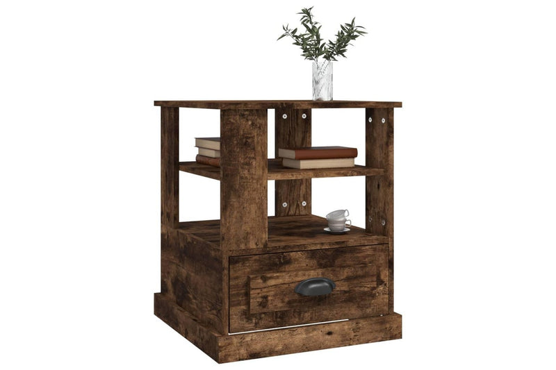 Side Table Smoked Oak 50x50x60 cm Engineered Wood vidaXL