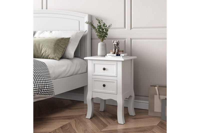 French Bedside Table Nightstand White Set Of 2 Bedside Tables