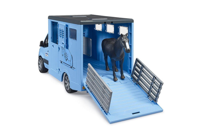 Bruder 1:16 Mercedes G3 Sprinter Animal Transporter Vehicle w Horse Kids Toy 3y+