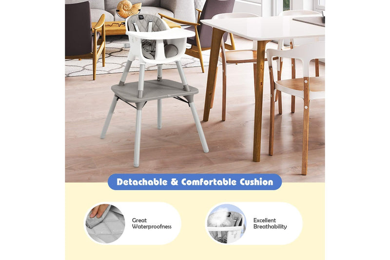 Giantex 5-in-1 Convertible Baby Highchair Infant High Dining Chair w/Removable & Adjustable Tray Grey