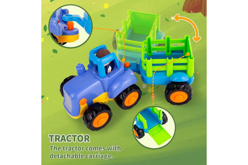 4-Piece Friction Car Toy Set for Toddlers - Construction Vehicles for Early Education