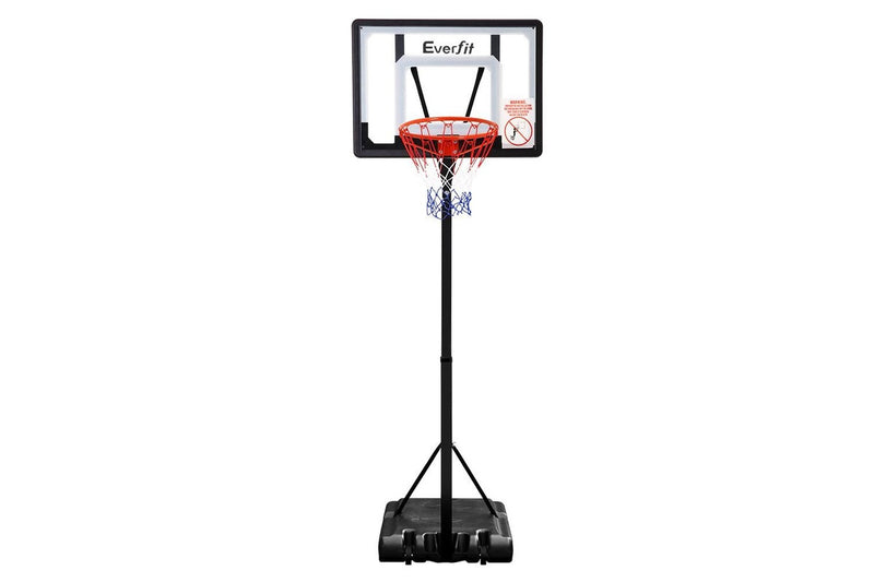 Everfit 2.6M Basketball Hoop Stand System Adjustable Portable Pro Kids Clear