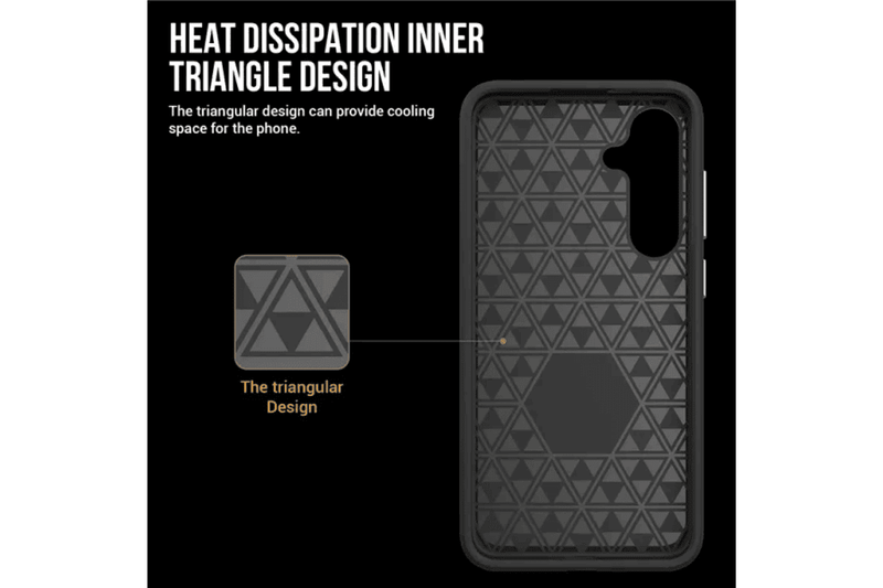 For Samsung Galaxy S25/S24 SupRShield Triangle Shockproof Case Heavy Duty Rugged Bumper Anti Knock Phone Back Cover (Red)