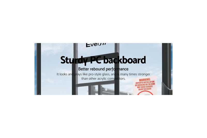 Everfit 3.05M Basketball Hoop Stand System Adjustable Height Portable Black Pro