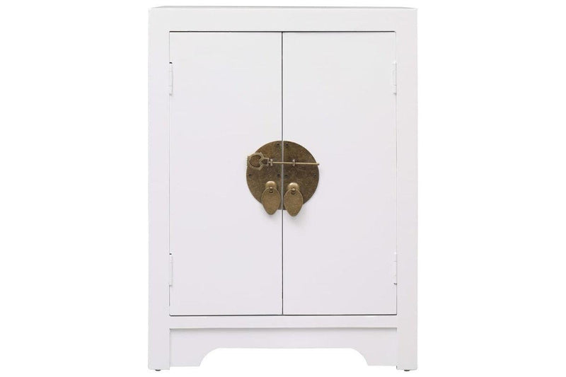 Bedside Cabinet White 38X28x52 Cm Paulownia Wood Bedside Tables