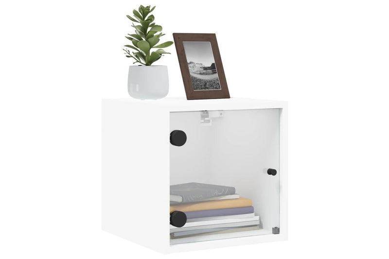 Bedside Cabinets with Glass Doors 2 pcs White 35x37x35 cm vidaXL