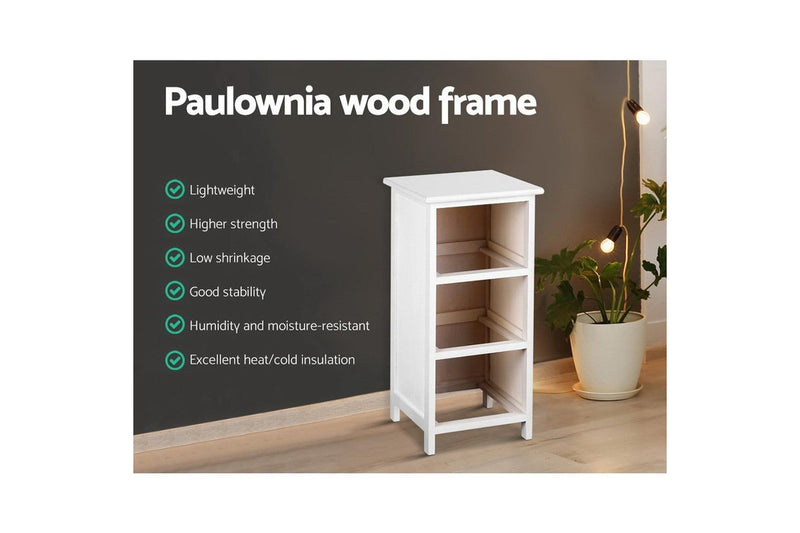 Artiss Bedside Table Bathroom Storage Cabinet 3 Drawers White