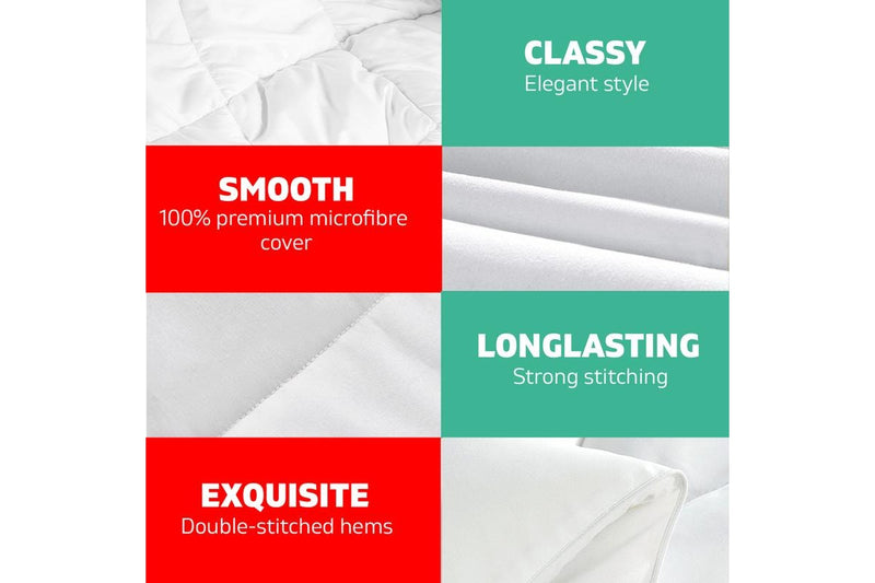 King Size Bedding Microfibre Bamboo Quilt Doona Duvet 400GSM Winter White