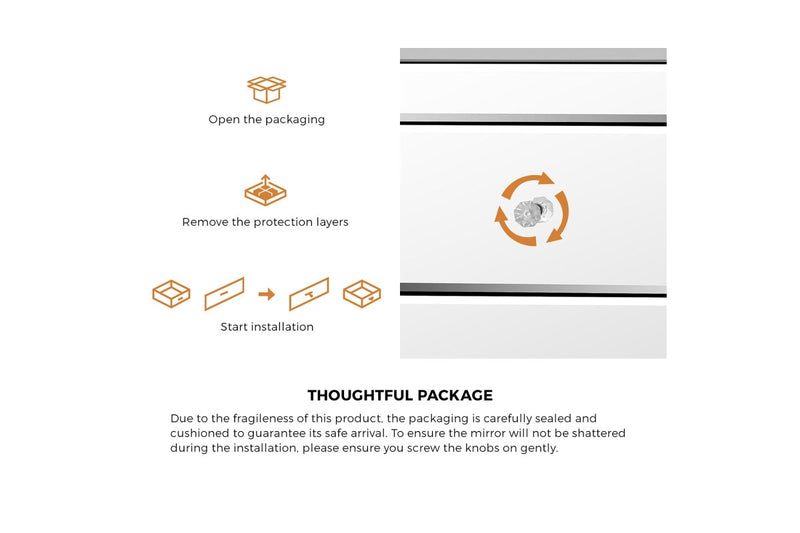 Oikiture Bedside Table Mirrored Glass Nightstand Silver