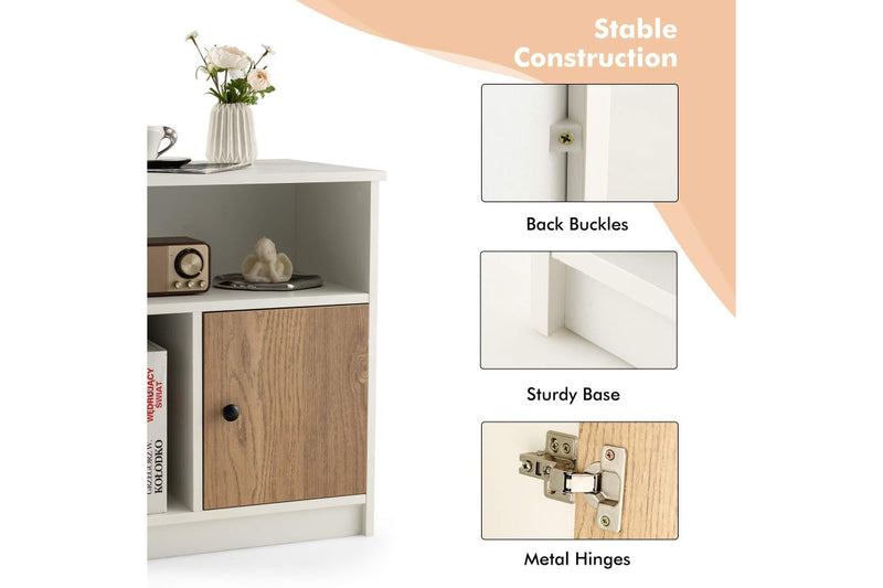 Giantex 2PCS Bedside Table Nightstand w/Open Shelves End Table Storage Cabinet Home Office Side Table White