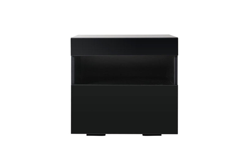 Artiss Bedside Table LED - HERES Black
