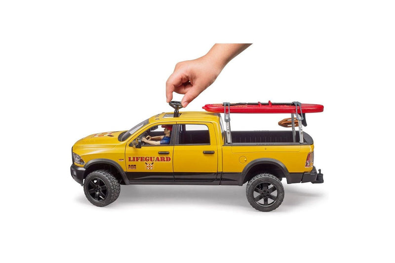 Bruder 1:16 RAM 2500 Wagon Life Guard 39cm Car w Figure Accessories 4y+ Kids Toy