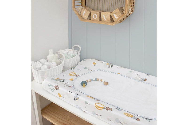 Living Textiles Infant Cotton Change Pad Cover & Liner Set Up Up & Away Stripes