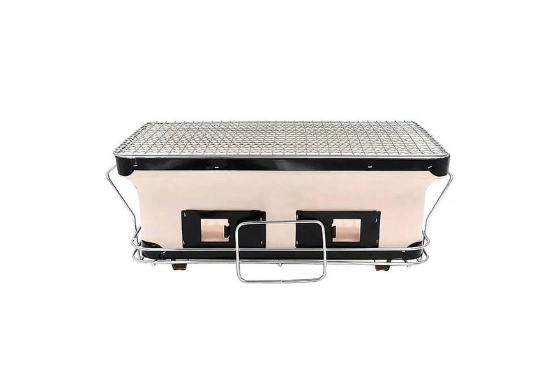 Portable Hibachi Tabletop Grill Dual Charcoal BBQ Chambers