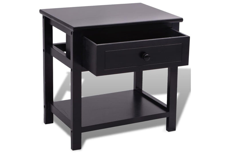 Bedside Cabinets 2 Pcs Wood Black Bedside Tables