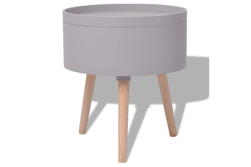 Side Table with Serving Tray Round 39.5x44.5 cm Grey vidaXL