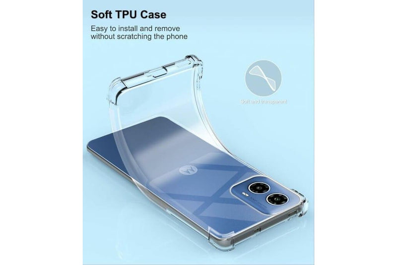 For Motorola Moto G34 5G SupRShield Case Clear Heavy Duty Shockproof Tough Gel Clear Transparent Air Cushion Cover (Crystal Clear)