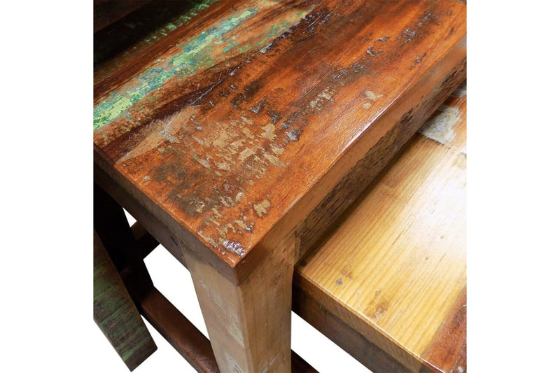 Nesting Table Set 3 Pieces Vintage Reclaimed Wood vidaXL