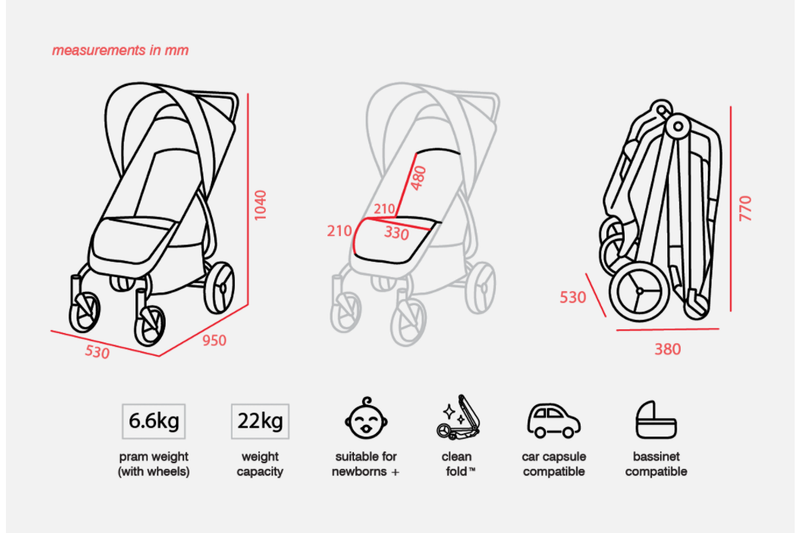 Valco Baby Snap 4 Black Pram Stroller Foldable Recline for Baby Infant Toddler