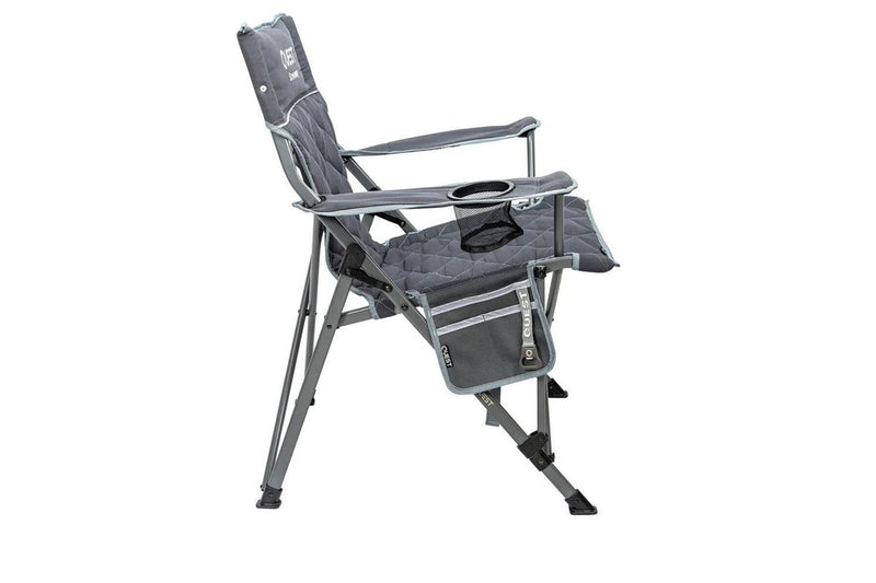 Quest Stowaway 89cm Steel Camp Chair w Armrests Outdoor Camping Picnic Grey