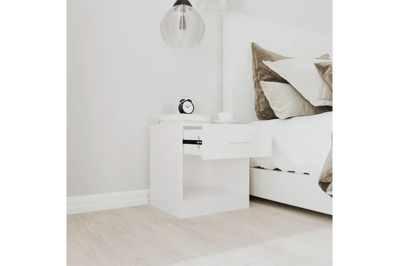 Bedside Cabinets 2 Pcs With Drawer High Gloss White Bedside Tables
