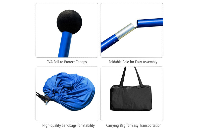 Giantex 3 x 2.8M Portable Beach Sunshade UPF 50+ Beach Shelter Camping Tent Outdoor w/Carrying Bag, Blue