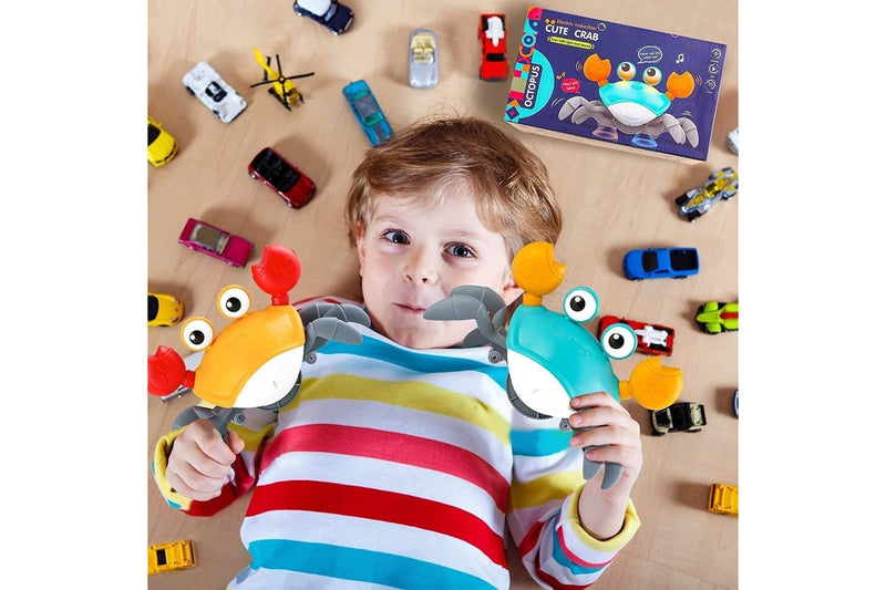 Crawling Crab Toys with LED Light Up for Kids Interactive Musical Toy USB