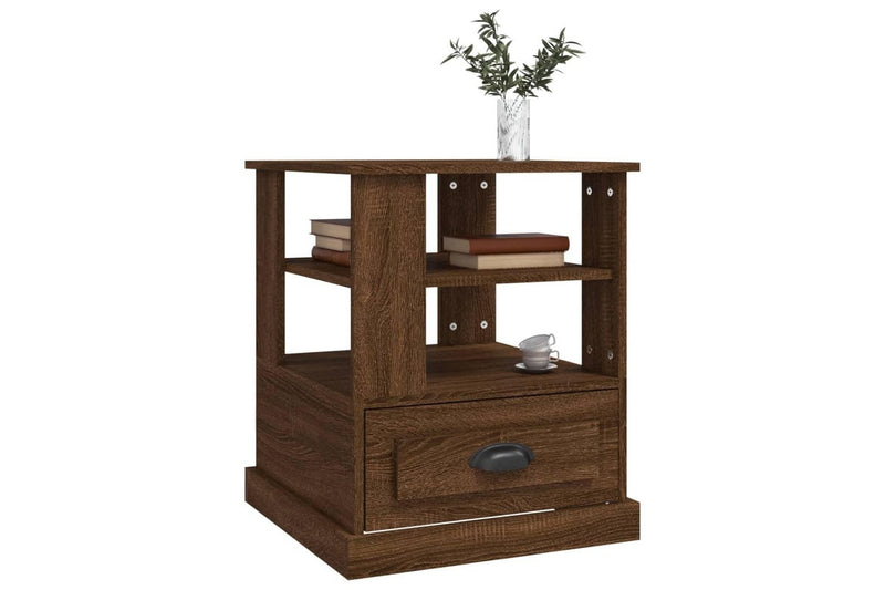 Side Table Brown Oak 50x50x60 cm Engineered Wood vidaXL