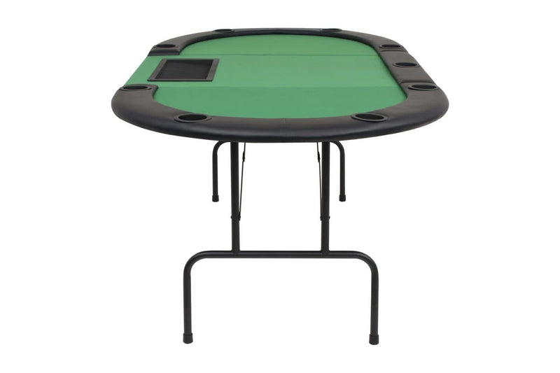 9 Player Folding Poker Table 3 Oval Green Camping Tables