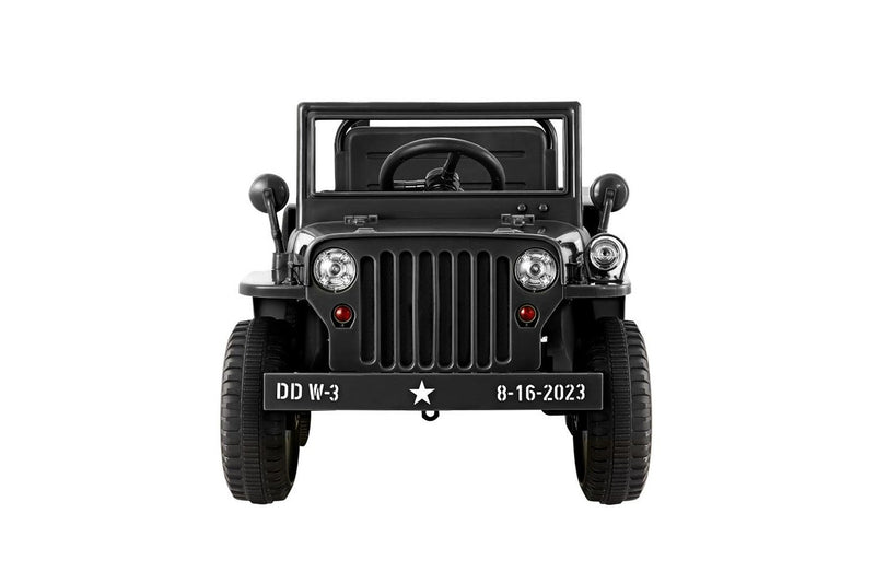 Rigo Kids Electric Ride On Car Jeep Military Off Road Toy Cars Remote 12V Black