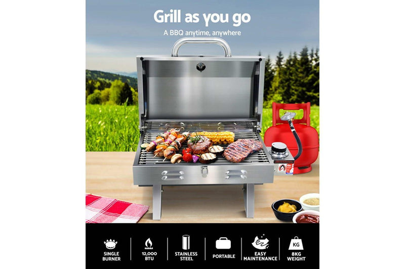 Grillz 32x51cm Portable Gas BBQ Grill
