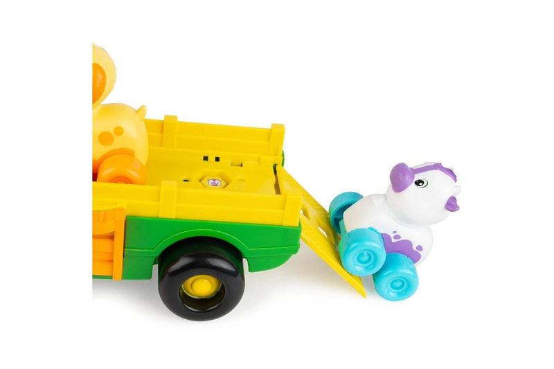 John Deere 35cm Animal Sounds Music Wagon Ride Kids Vehicle w Figure Toy 18m+