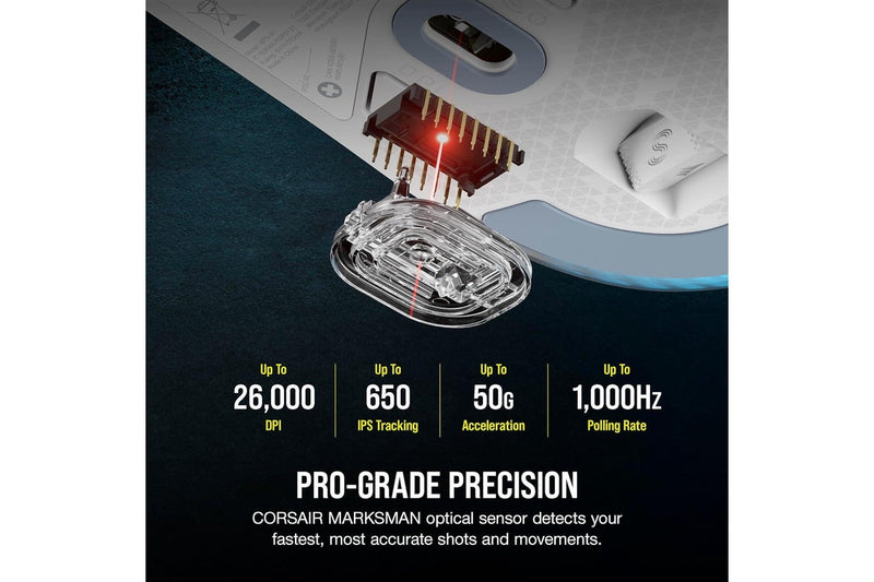 Corsair M75 Wireless RGB Lightweight Gaming Mouse (White)