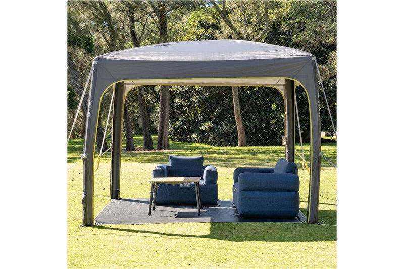 Quest Outdoors 175x80cm Air Inflatable Sofa 3 Camping Picnic Furniture Blue
