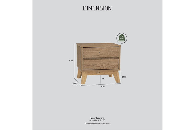 Hirado Bedside Table Cocoa Bedside Tables