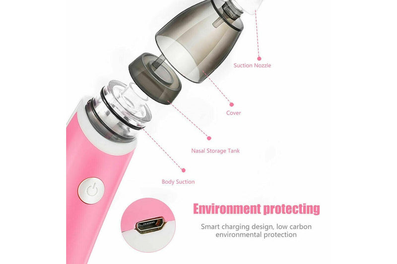 Baby Nasal Aspirator Electric Safe Hygienic Nose Cleaner Snot Sucker For (Red) Baby Health