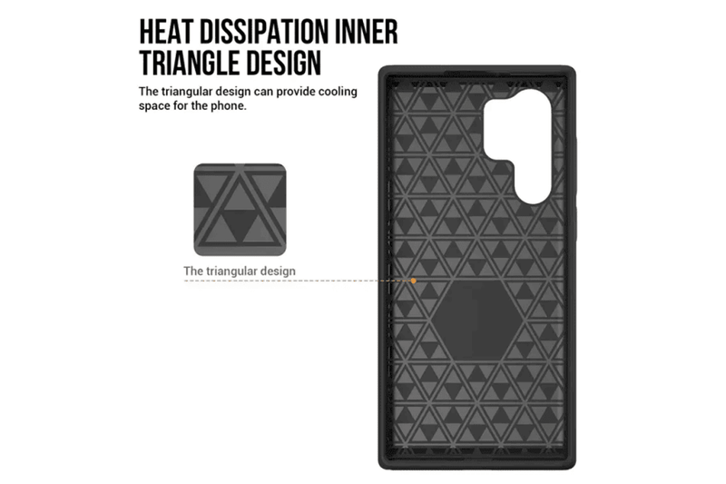 For Samsung Galaxy S24 Ultra SupRShield Triangle Shockproof Case Heavy Duty Rugged Bumper Anti Knock Phone Back Cover (Navy Blue)