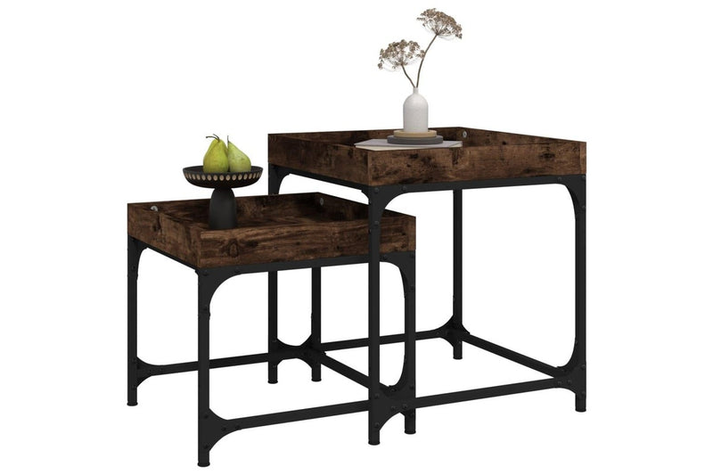 Side Tables 2 pcs Smoked Oak Engineered Wood vidaXL