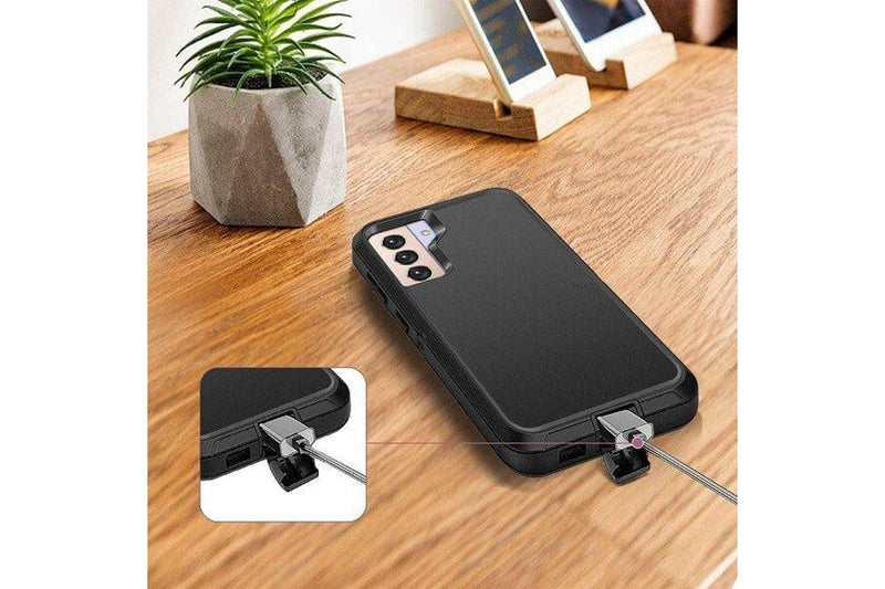 For Samsung Galaxy S22+ /S22 Plus Case Drop Resistant Defender Tradies Heavy Duty Rugged Shockproof Tough Cover (Black)