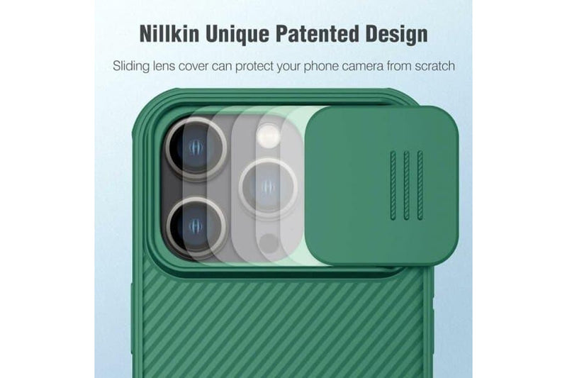 Nillkin For Apple iPhone 15 Pro Max Case, CamShield Series Slim Stylish Protective Case with Slide Camera Cover (Green)