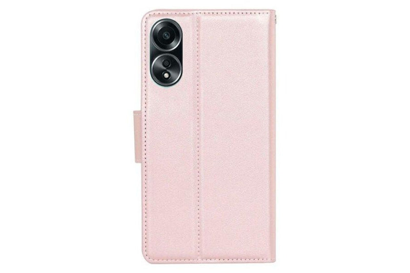 For Oppo A58 4G Case, Hanman Wallet Leather Flip Magnetic Stand Case Cover (Rose Gold)