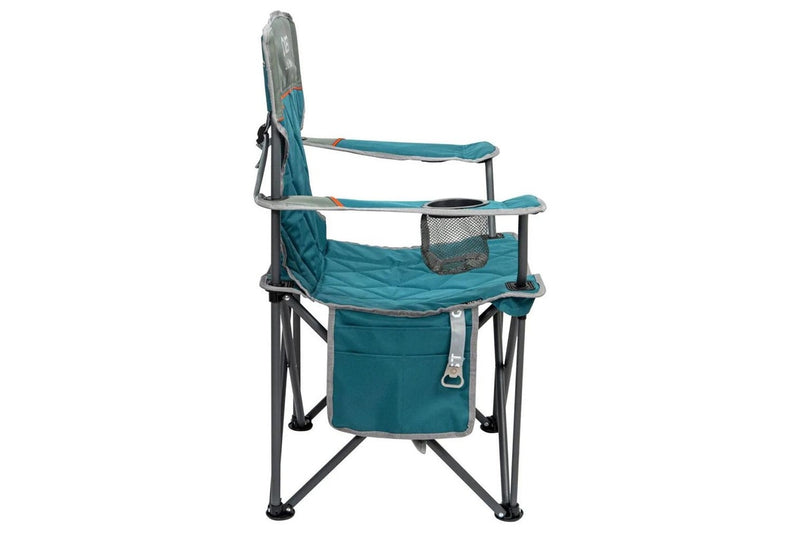 Quest Lite Easy 92cm Aluminium Camp Chair w Armrests Outdoor Camping Picnic Blue