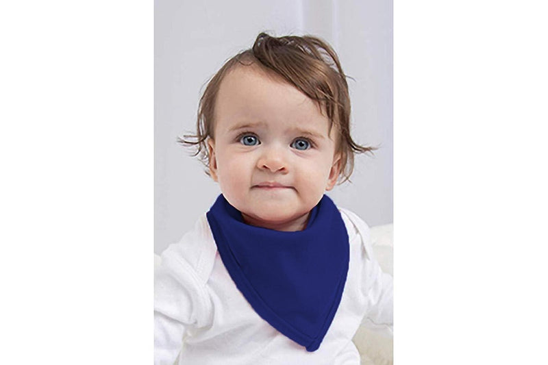 Babybugz Baby Plain Bandana Bib (Pack of 2) (White/Nautical Navy) (One Size)