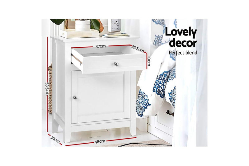 Artiss Bedside Tables Side Table Drawers Nightstand White