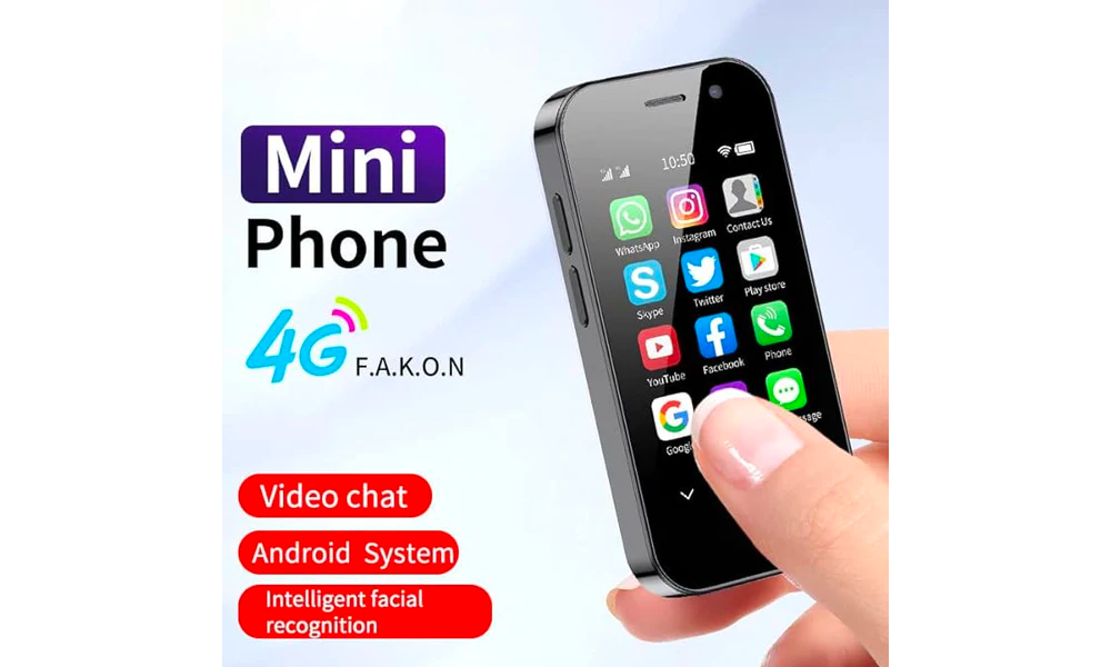 Mini Mobile Phone 4G Smartphone, 3 Inch Smartphone Android 9, Dual SIM, Face Recognition, GPS, OTC,Google Play Unlocked Phone(Black) (3GB+64GB) - Layaway AU