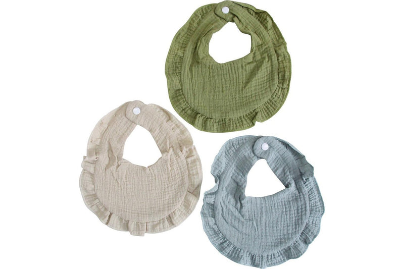 2x LVD Cotton Infant Baby Toddler Drool Feeding Bibs Waterfall 35x21cm Assorted