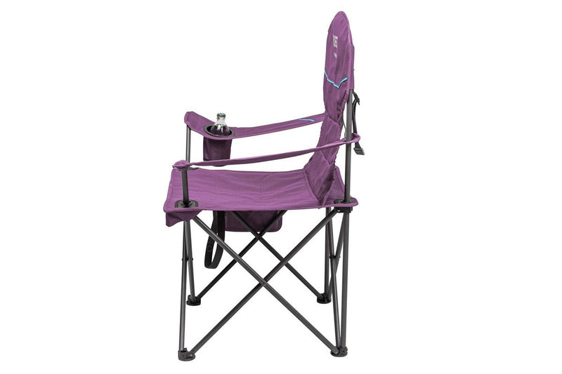 2x Quest Outdoors Steel Frame Polyester Little Mutha Folding Camp Chair Purple
