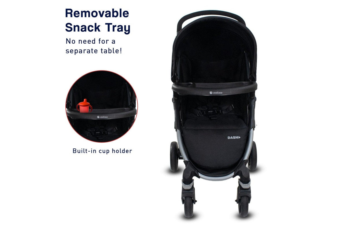 Veebee Dash Stroller with Snack Tray - Moon Shadow