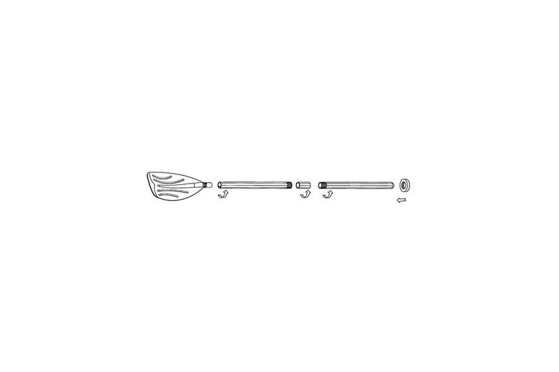 2pc Intex 122cm Ribbed Aluminium French Oars Paddles for Inflatable Boat YL BLK