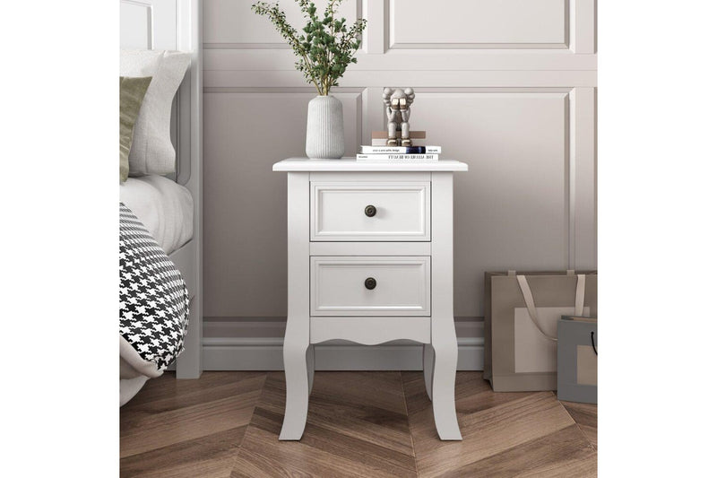 French Bedside Table Nightstand White Set Of 2 Bedside Tables